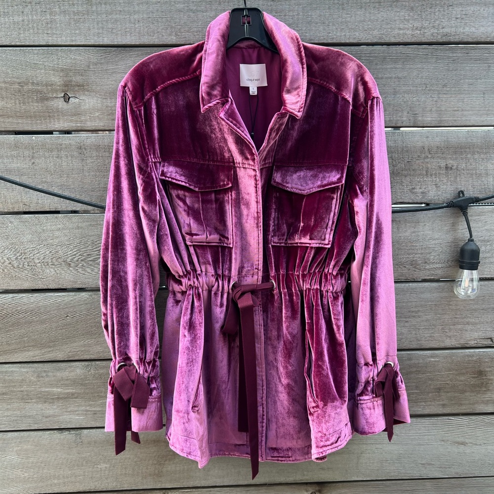 Cinq à Sept Mathieu Velvet Jacket in Pink NWT